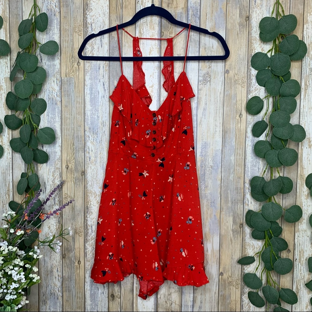 Kimchi Blue Ruffle Hem Fit + Flare Romper